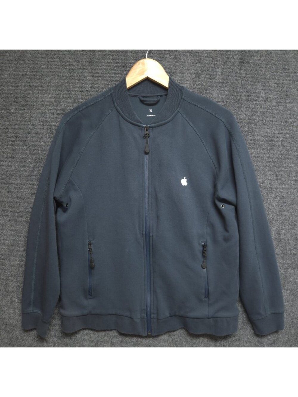 Apple Store Employee Jacket Mens Small Blue Full Zip Distressed